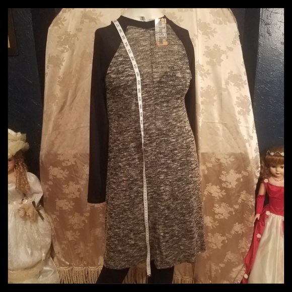 Audge Podge Two Tone T-shirt Stretchy Jersey Dress - Picture 7 of 8